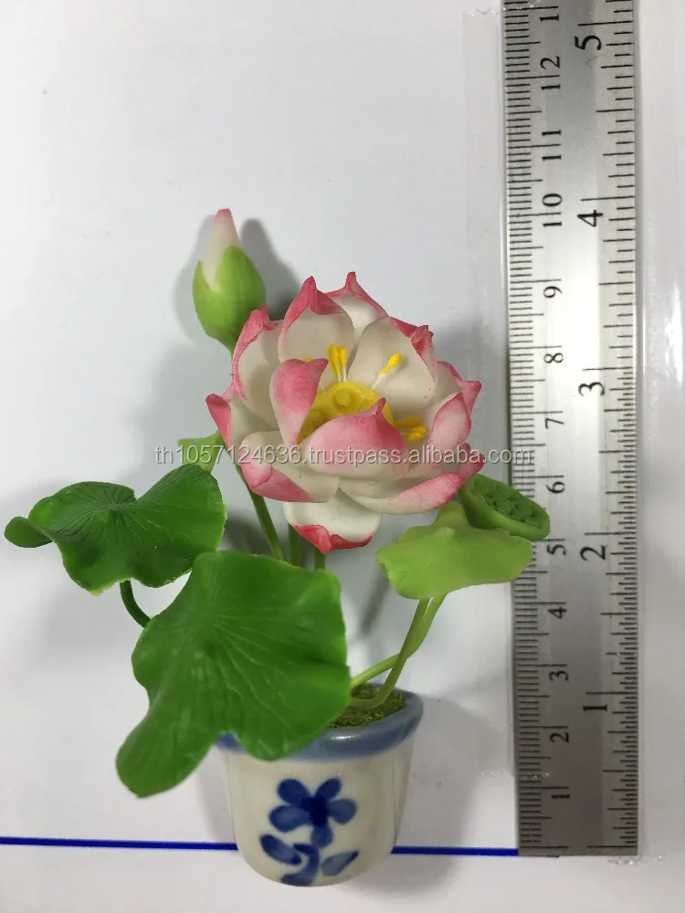 Refrigerator Fridge magnet  Decorative , gift Mini  Flowers in pot handcraft Thailand