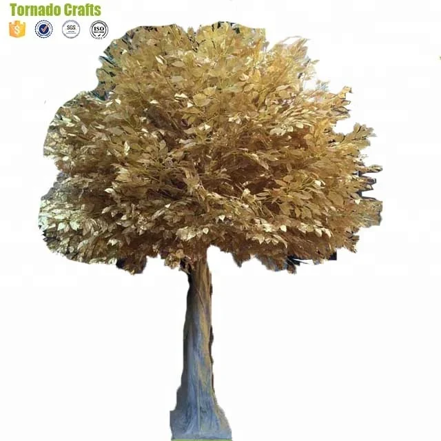 China Manufacture  indoor and outside use thick golden banyan tree artificial trees for sale