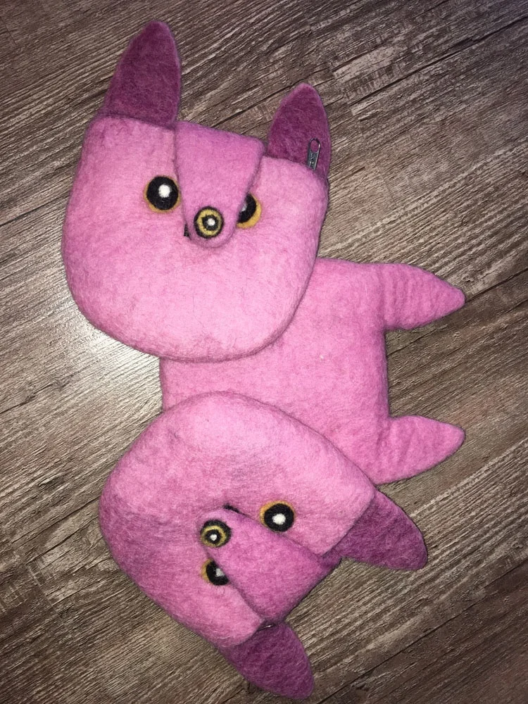 FYN-CL-014, Piggy Bank Felt Purse, Felted by Skilled and Talented Women Artisans from Nepal, 100% Eco-friendly New Zealand Wool