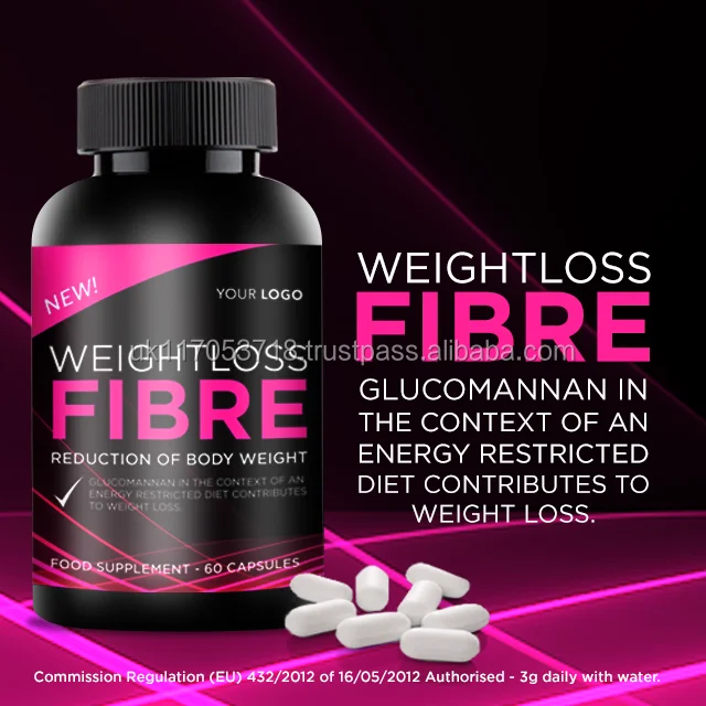 
Weightloss Fibre Konjac Glucomannan Food Supplements Premium Bottle - Labelling Available - Wholesale Diet Supplements 