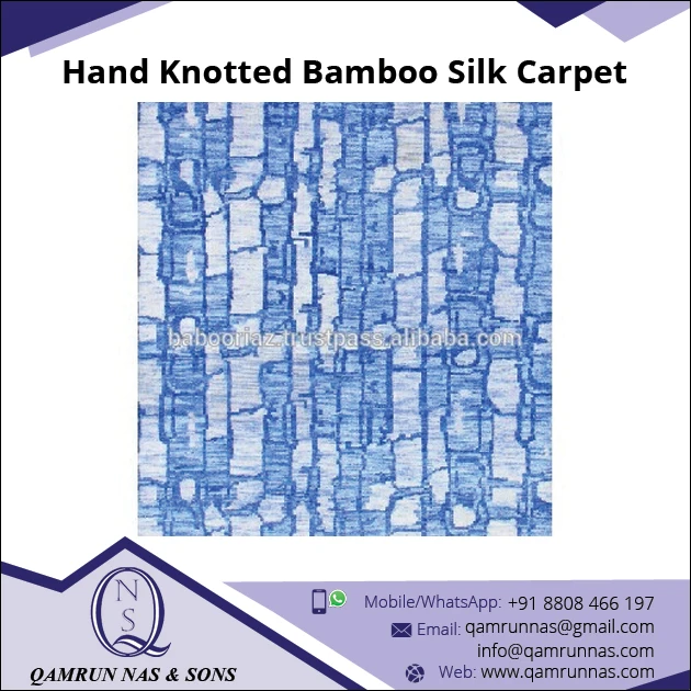Premium Quality Hand Knotted Bamboo Silk Carpet Perfect Size Area Rugs for Home Living Room Wholesale Carpet