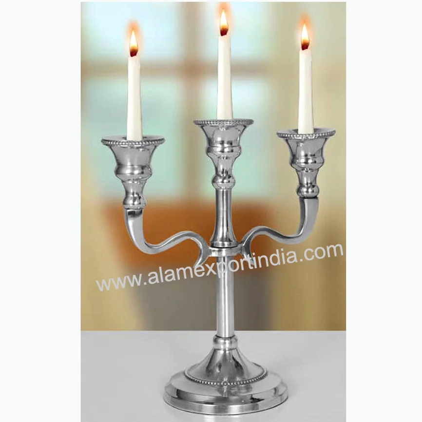 THREE ARMS CANDLE HOLDER, DECORATIVE CANDELABRA