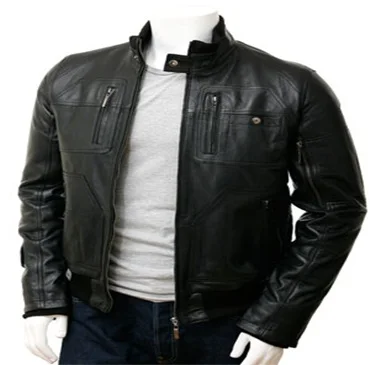 
Leather gents Jacket Black Real Leather Jacket Top Quality 
