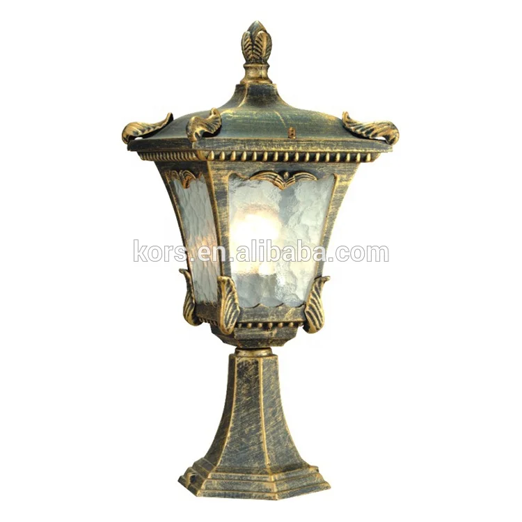 
pillar light outdoor brick lantern lights aluminum glass garden main gate fence post lighting 