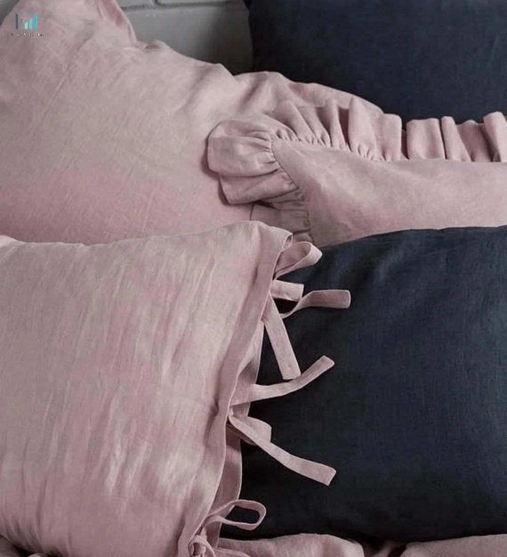 
Set Linen bed sheet, Linen bed cover - Dusty pink Handmade linen bedspread 