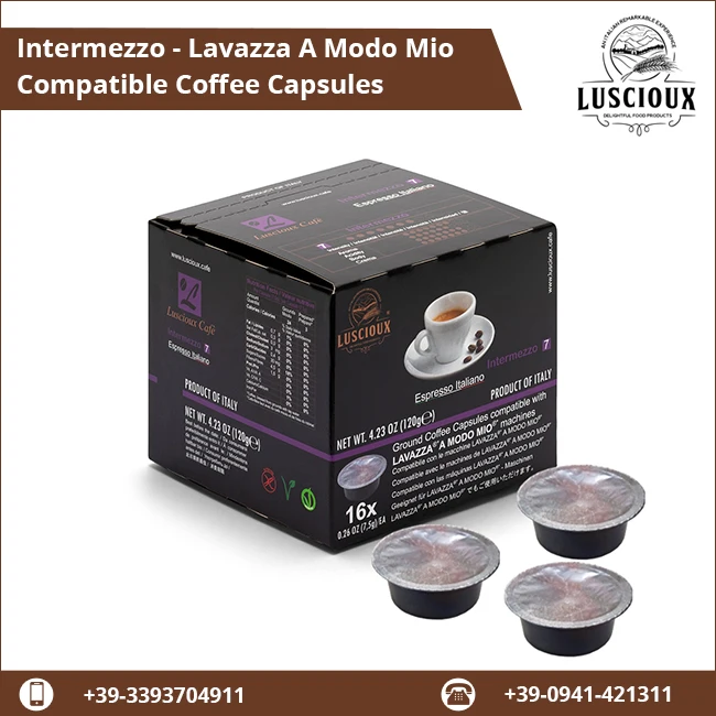 
Intermezzo - Lavazza A Modo Mio Compatible Coffee Capsules in Pack of 12 
