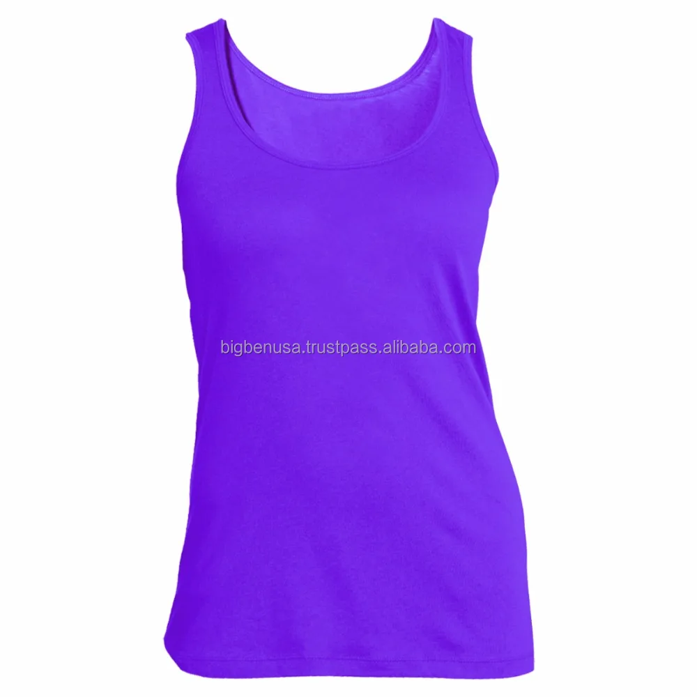 Hot sales 100 Cotton cheap plain woman dress tank top, Ladies Singlet Tops