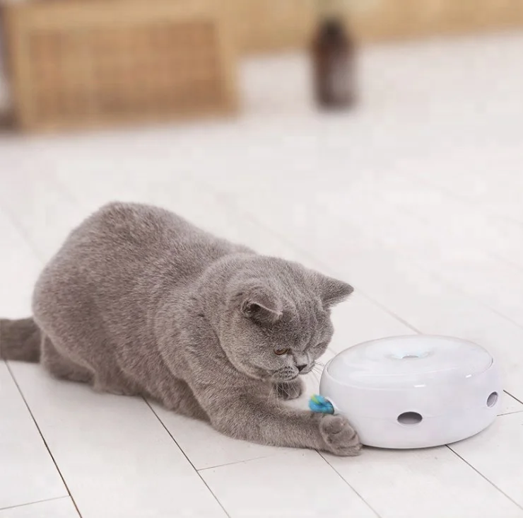 
Donut Shape Interactive Electric Smart Cat Toy Electric Dog Toy Pet toys with Feather 