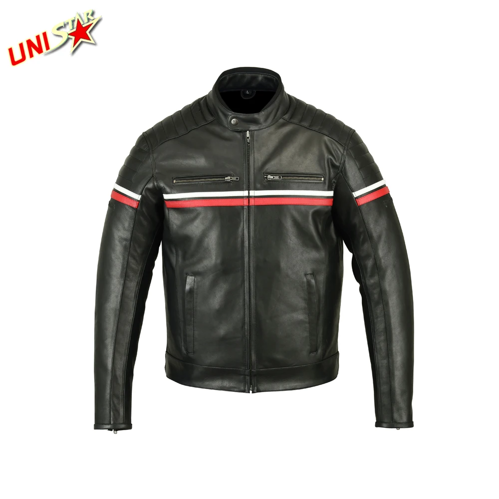 New arrival custom windproof casual black riding biker motorcycle men leather jackets stylish