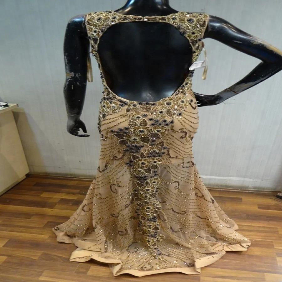 Новейший дизайн официальное красное вельветовое вечернее платье с длинным рукавом и