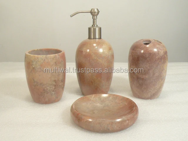 Luxury Marble Bathroom Decorations Bathroom Accessories Set of 4 Pc