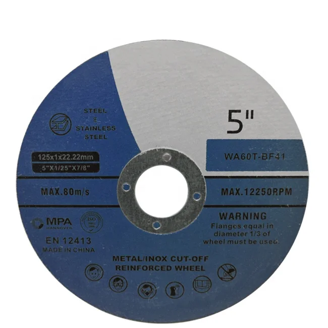 Best Quality 125mm X 1.0mm 22.22mm Stainless Steel Cutting and Grinding Wheel Disc Silicon Carbide Abrasive for Metal