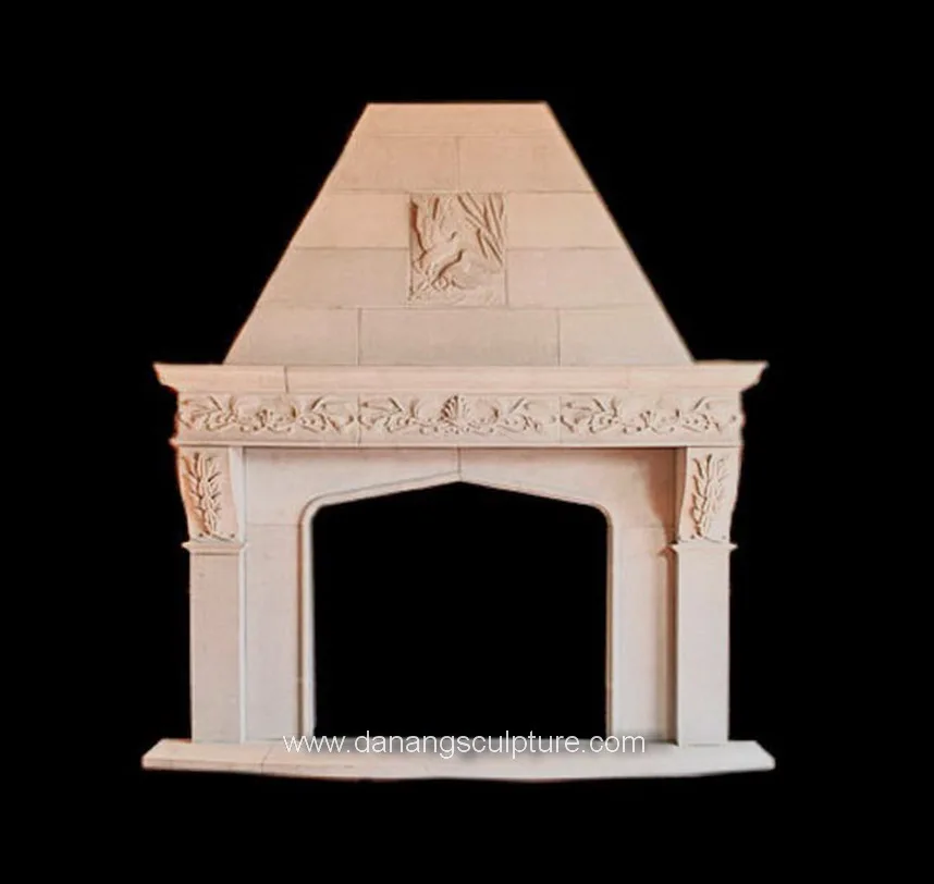 Камин ручной работы из натурального мрамора двухуровневый большой декоративный каменный каминный камин на заказ