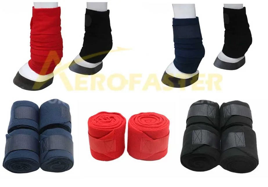 WRAPS FLEECE STABLE BANDAGES HORSE EQUESTRIAN LEG WRAPS
