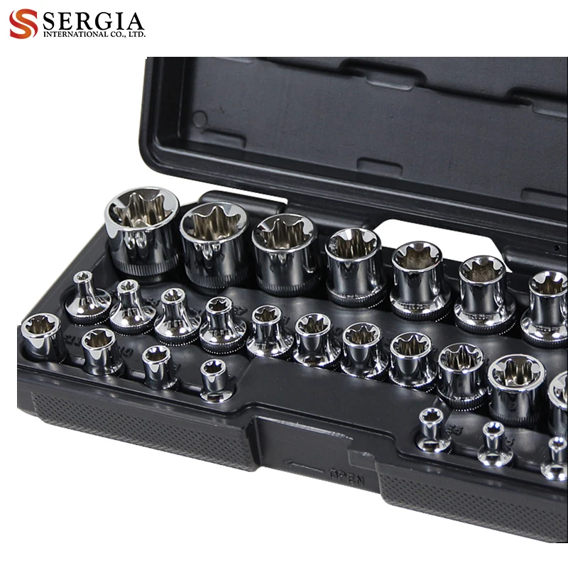 TAIWAN 28Pcs 1/2 3/8 1/4 inch E-Type Socket Set