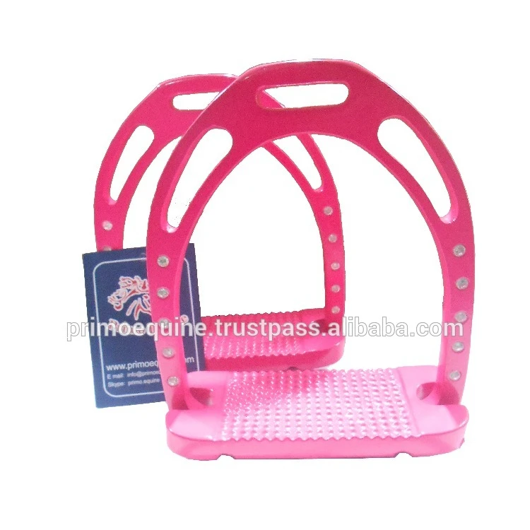 Top High Quality Red White Blue Navy Gray Aluminium Stirrups Custom Logo Equestrian Western Horse Riding Stirrup