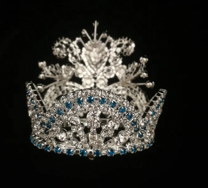 Full Round Peacock Blue Crown Scepter For Sale