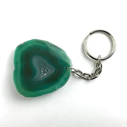 Agate Slice Key Holder Agate Slice Keyring Agate Slice Keychains Wholesale Natural Stones Crystal Crafts Reiki Rocks Keychains