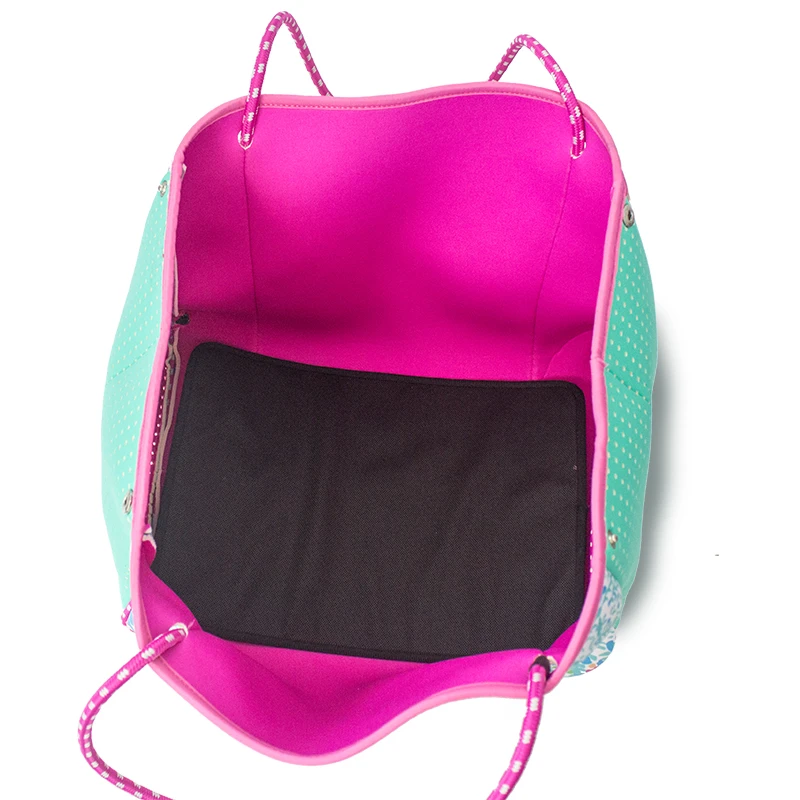 Wholesale Neoprene Summer Beach Tote Shoulder Bag With Custom Pattern