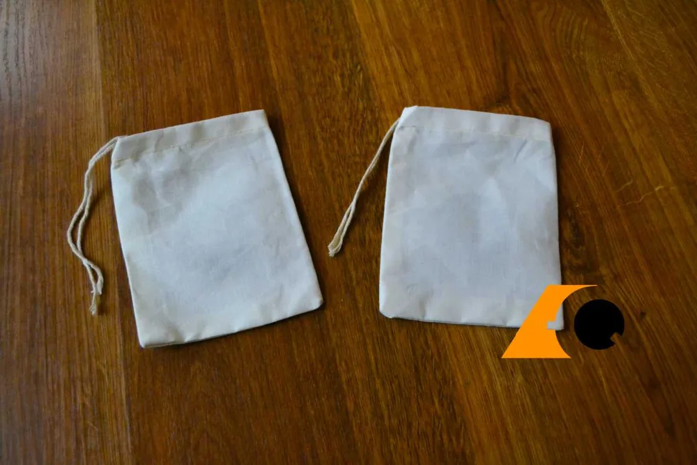 
4 x 6 Unbleached Muslin Bag with Single Drawstring Natural Hem+Draw cord 