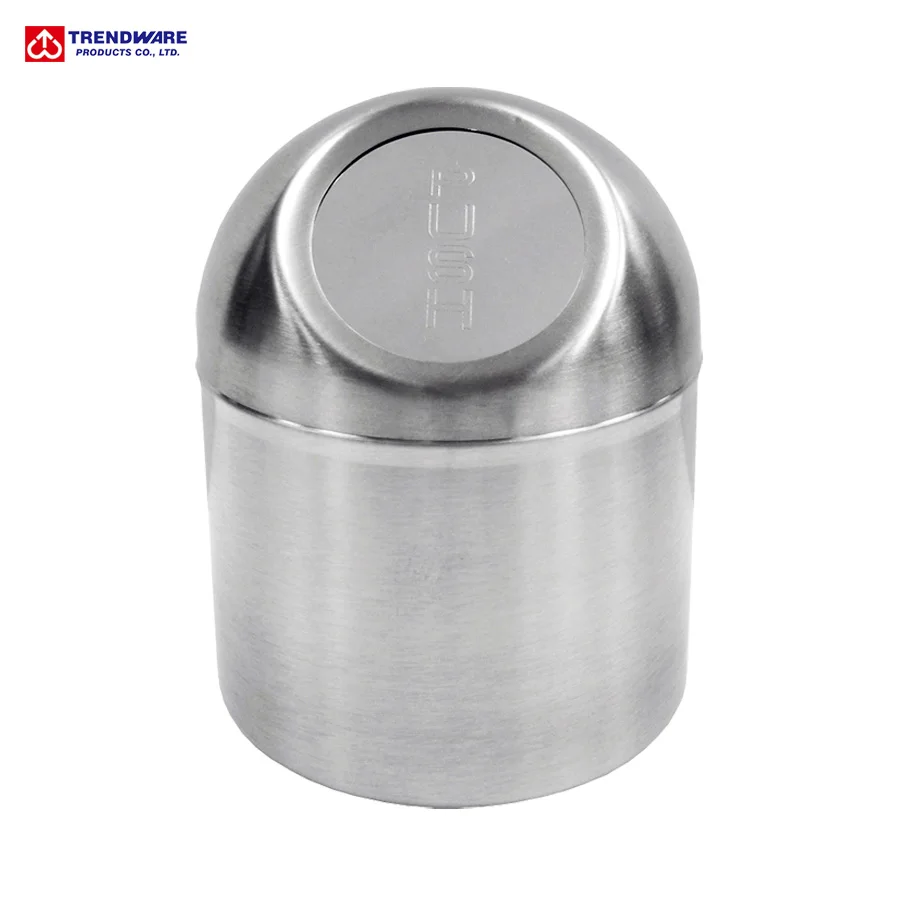
Mini Size for Desktop Stainless Steel Push Lid Metal Waste Bin 