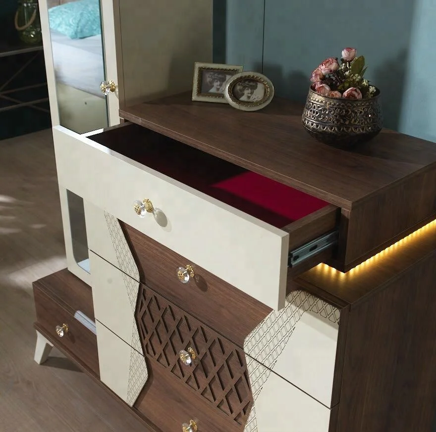 Kehribar bedroom set smart furniture Painting mdf clear finishing European standard