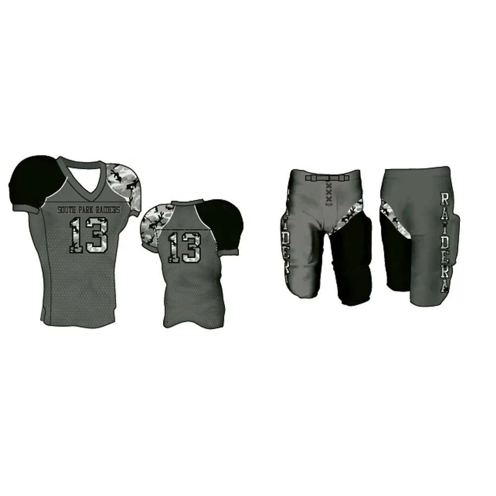 
Top Quality 100% Polyester Heavymesh Custom Sublimated Short Sleeve American Football Jersey 