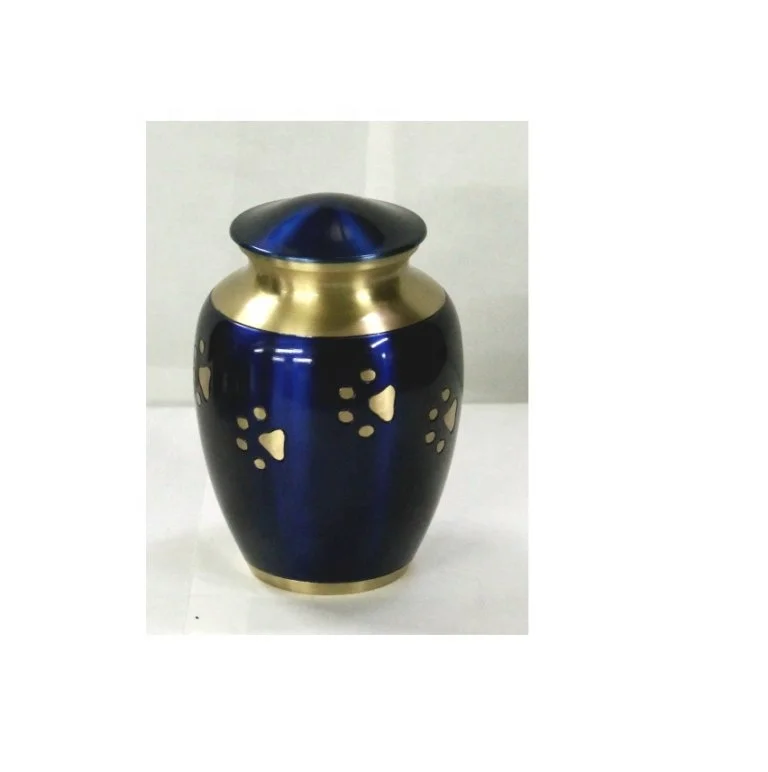 Wholesale Designer Blue Paw Print Pet Cremation Urns for Pet ashes