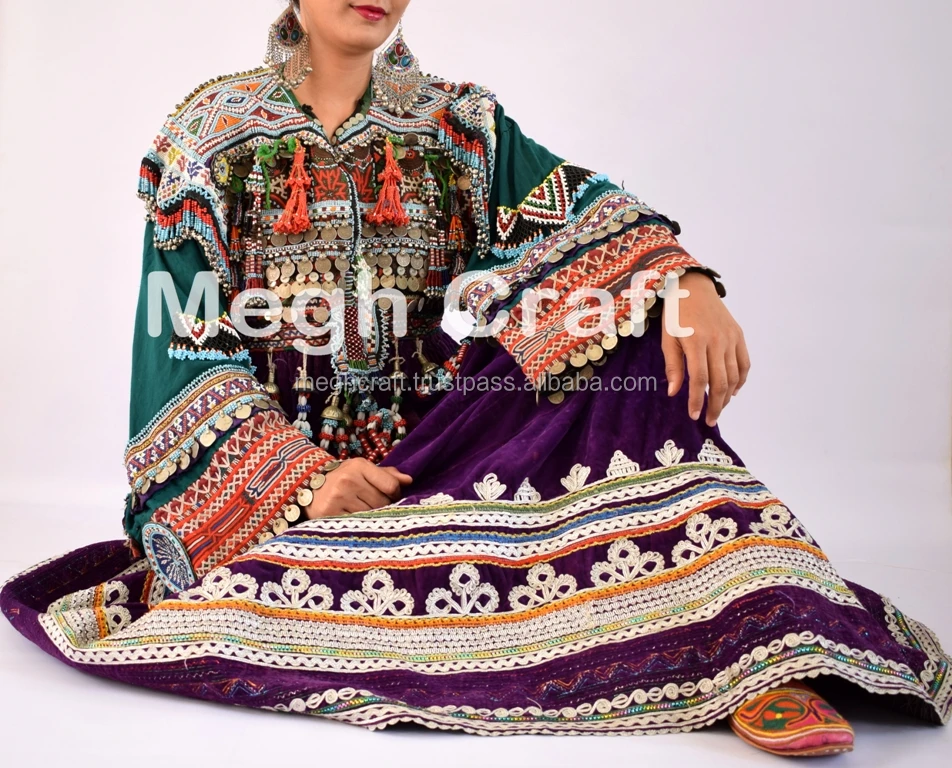 
Afghan Traditional Belly dance costume Dress - tribal handmade Kuchi dress-afghanistan Kuchi Ethnic Purple Tribal dress 