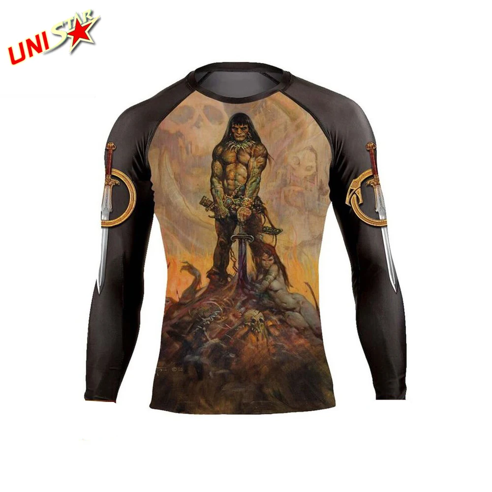 Top Selling Latest Rash Guard Compression Gym Shirts Surfing Long Sleeve Custom Logo UV BJJ Rashguard MMA Sublimated Mens Rash G