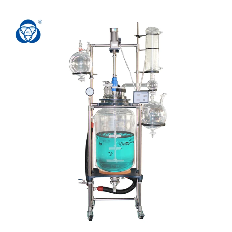
10L lab vacuum distillation hydrolysis stirring glass reactor 