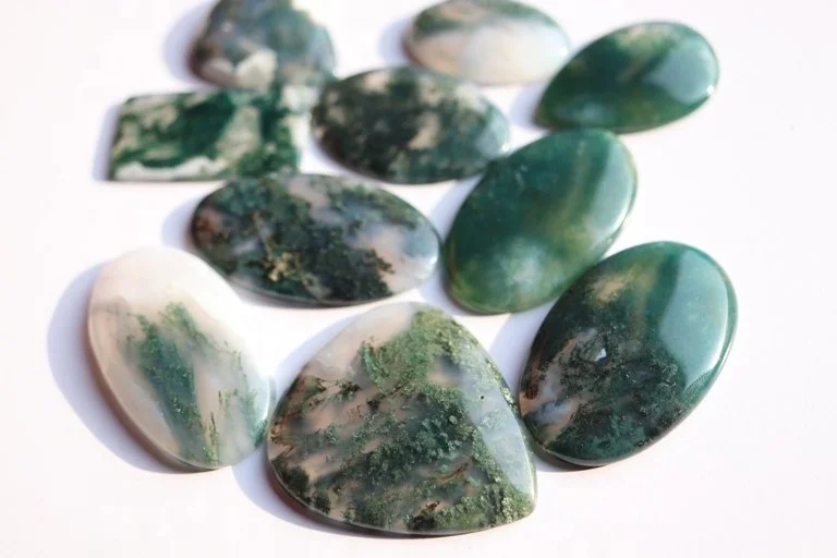 Tree Stone Natural Loose Gemstone Cabochon Moss Agate