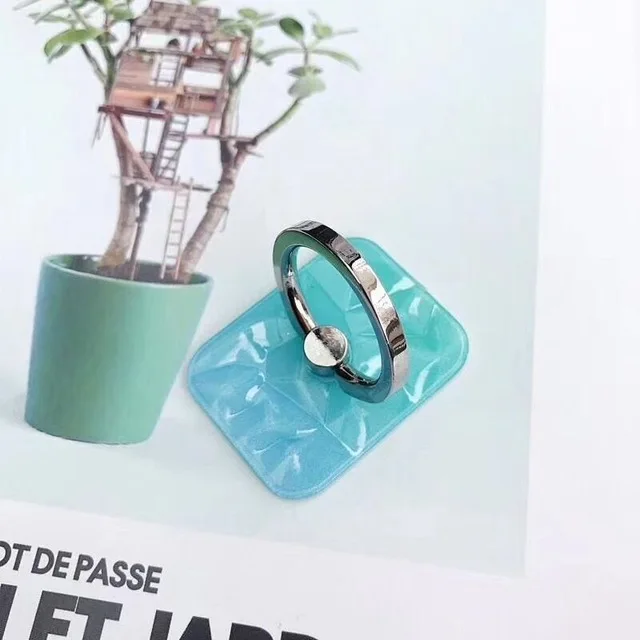 mobile phone accessories 2019 funny acrylic marble design colored cell phone finger ring phone holder