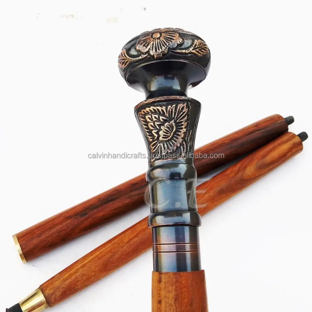 Antique style Solid  brass handle walking canes/compass walking canes Unique Gift Item For Everyone CHWKS36070