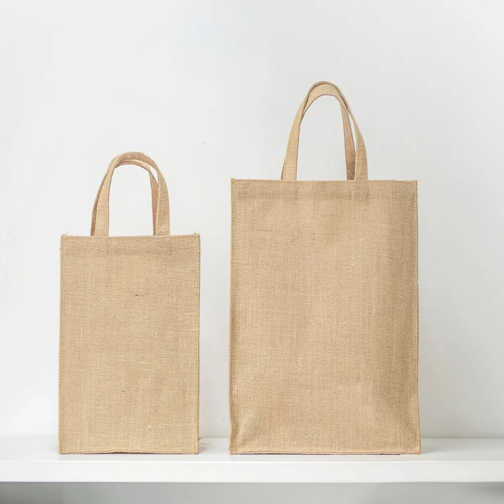 Promotional Best rated eco-friendly  jute  bags Wholesale supermarket shopping logo non woven jute bags Exporter in India..