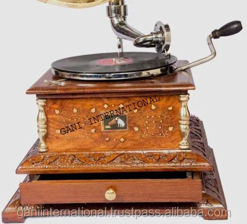 Vintage Original Antique Machine Musical Box Gramophone Phonograph