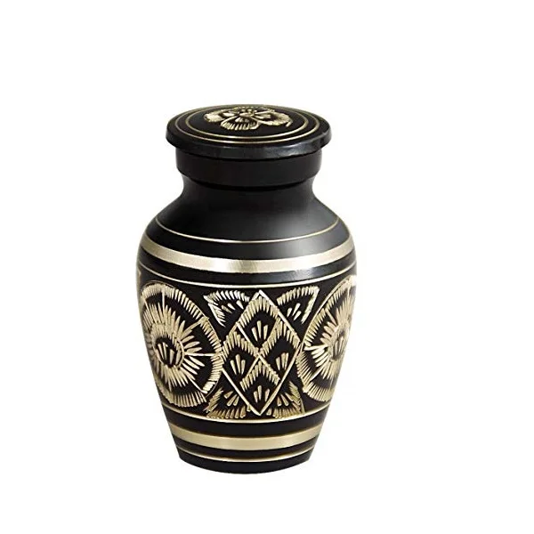 Brass Funeral Cremation Urn Black and Copper American & European Style Cremation Urn for Funeral ashes
