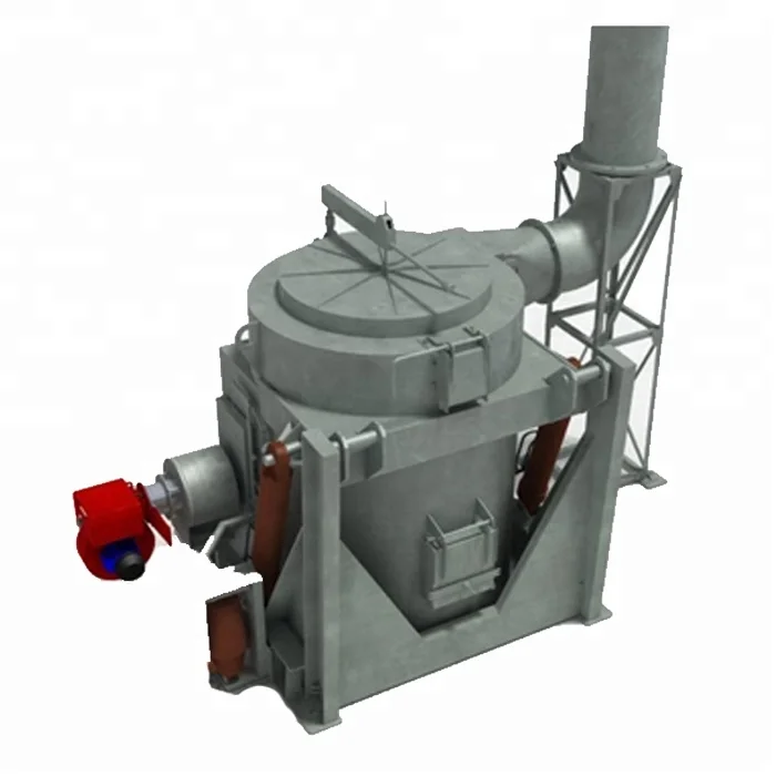 500 kgs Capacity Brass Melting Gas Fired Tiling Furnace for Equipped with Morgan Crucible and Modulating Burners