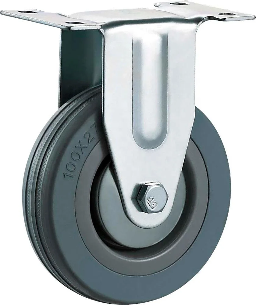 light duty caster wheel 100mm metal rail cart shelf tray trolley wheel 4 inch swivel grey rubber wheel castor