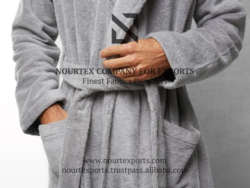 
100% Egyptian Cotton Fabric Bathrobe 