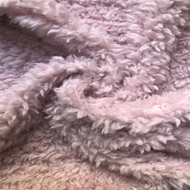 
One side knitted solid sherpa fleece fabric for garment home textile 