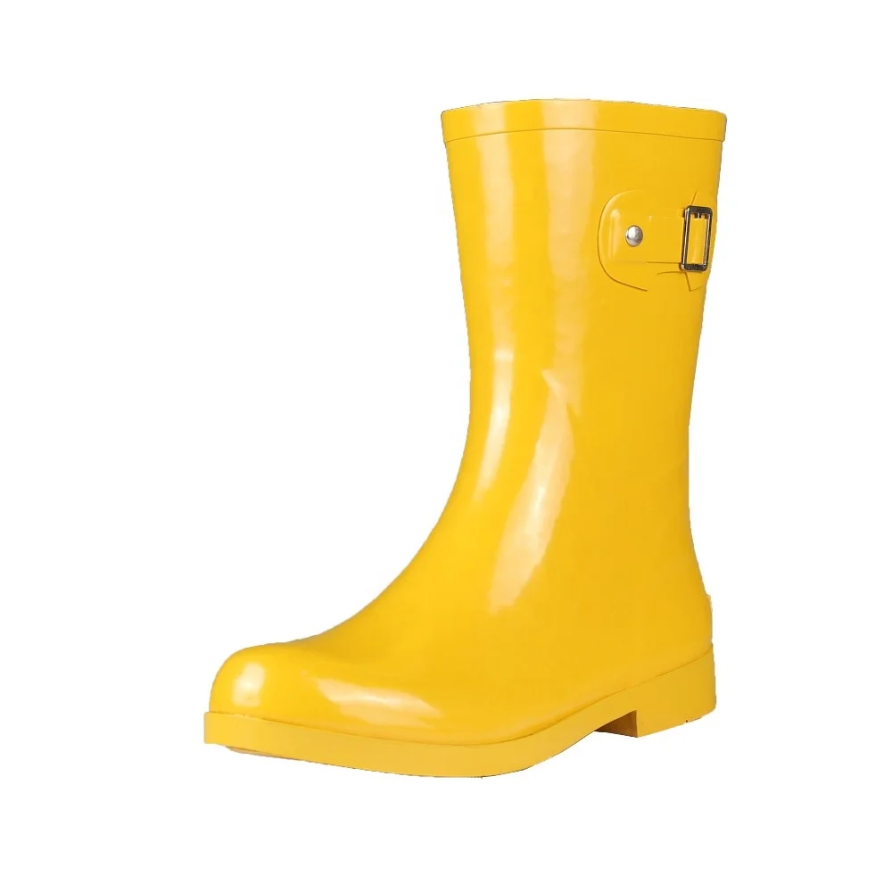 
china design your own colorful silicone rubber wellington women rain boots with buckle ladies fashion gumboots 