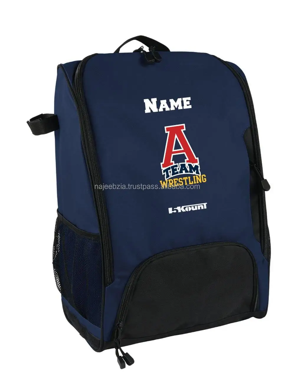 600d polyester backpack for Wrestling with team logo printing Low MOQ