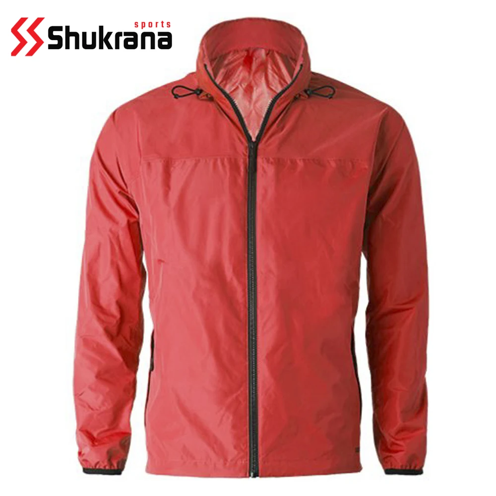 Customizable Rain Jacket Hood Waterproof Breathable Plus Size Button Decoration Crocheted Polyester Plain Leather Fabric Summer