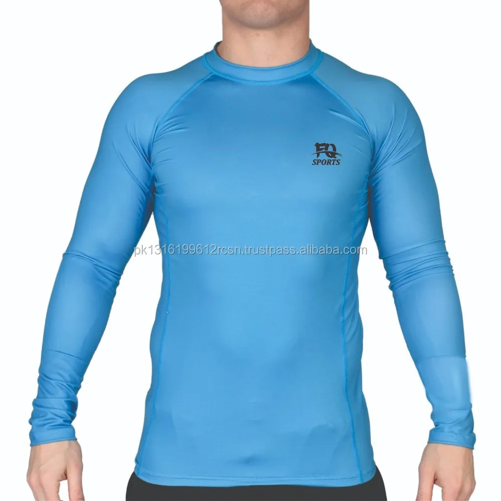 
Sky Blue BJJ Rash Guard / Rash Guard Manufacturers / Silicon Printed Rash Guard 