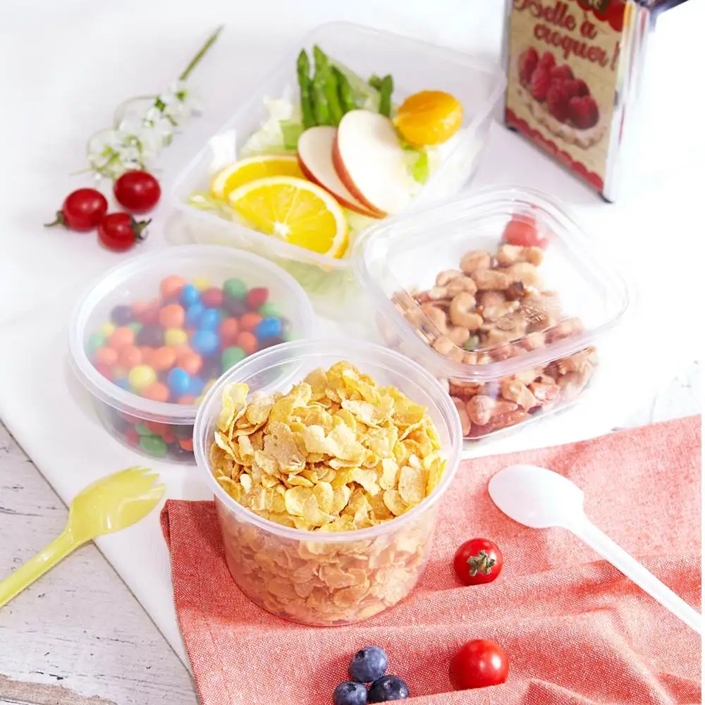 
117mm disposal PET PLA plastic 8oz deli container 