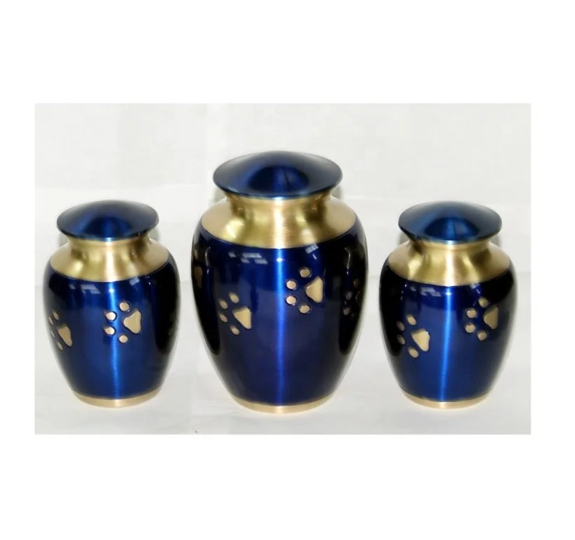 Wholesale Designer Blue Paw Print Pet Cremation Urns for Pet ashes
