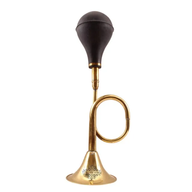 Indian art villa brass old style car horn with rubber handpump - wholesale