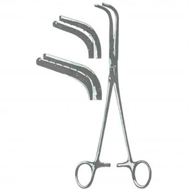 Sarot Bronchus clamp and forceps curved teeth left and right 23cm High Quality Mahersi