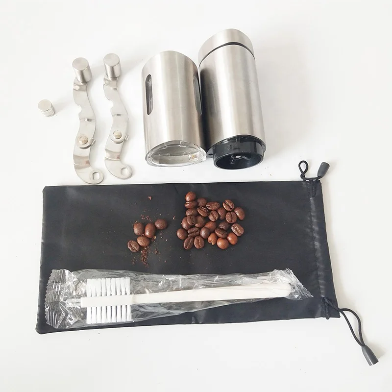 portable stainless steel manual coffee grinder hand coffee mill with ceramic core